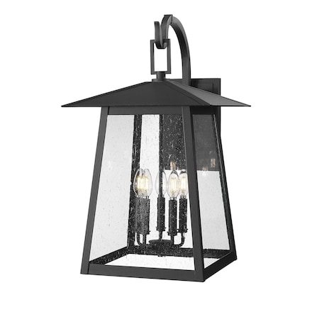 Z-Lite Rainer 5 Light Outdoor Wall Light, 15.5in. W x 27in. H, Black 5015XL-BK